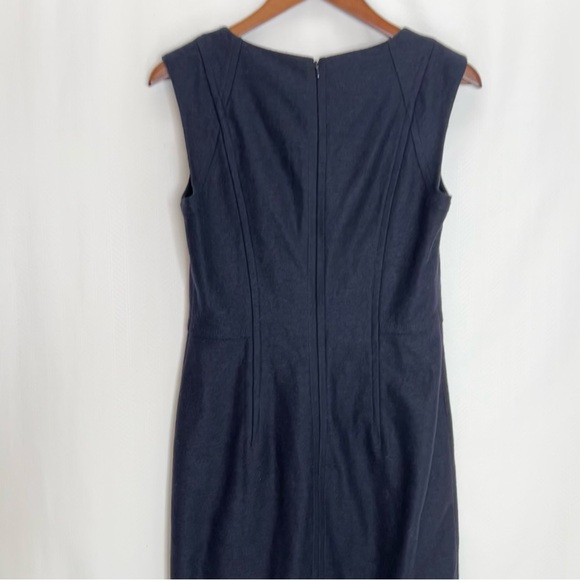 Hobbs of London wool sheath dress 10 sleeveless navy blue - Picture 6 of 7